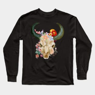 Skull and flowers Long Sleeve T-Shirt